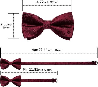 Медове Шовковий Крават-метелик DiBanGu з нагрудною хустиною та запонками (набір) для весілля, вечірки, балу (червоний, 178)