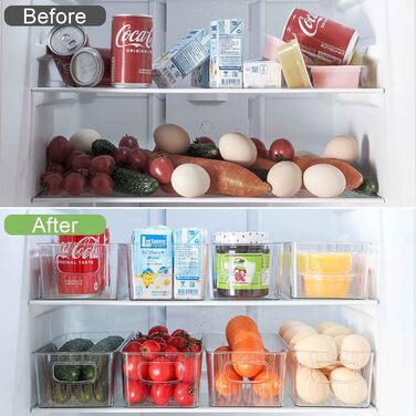 10-Piece Refrigerator Organizer - BPA Free, Kitchen Storage & Organization, Fridge Organizer System for Kitchen, Pantry, Cabinets, Freezer, Fruits, Office, Bathroom