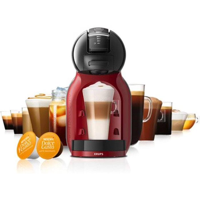 Кавомашина NESCAFÉ Dolce Gusto Mini Me від Krups: компактна, автоматична, 15 bar, чорний/вишневий