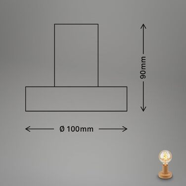BRILONER Настільна лампа мініатюрна, ретро/вінтаж, E27, 10W, для дому, офісу, читання, 10x9 см, дерево/метал