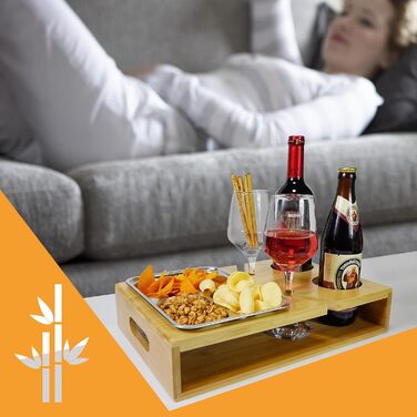 Couch Bar, Couchbar Sofa, Couchbar Snackbox, Wine Holder for Couch, Couchbar - Sofa Table - Wine Rack - Snack Bowl - Snack Holder - Couch Butler