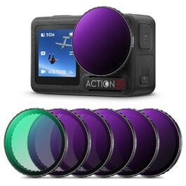 Фільтри K&F Concept ND/CPL для DJI Osmo Action 4/5 PRO: набір нейтральних фільтрів HD Glass CPL+ND8+ND16+ND32+ND64+ND256