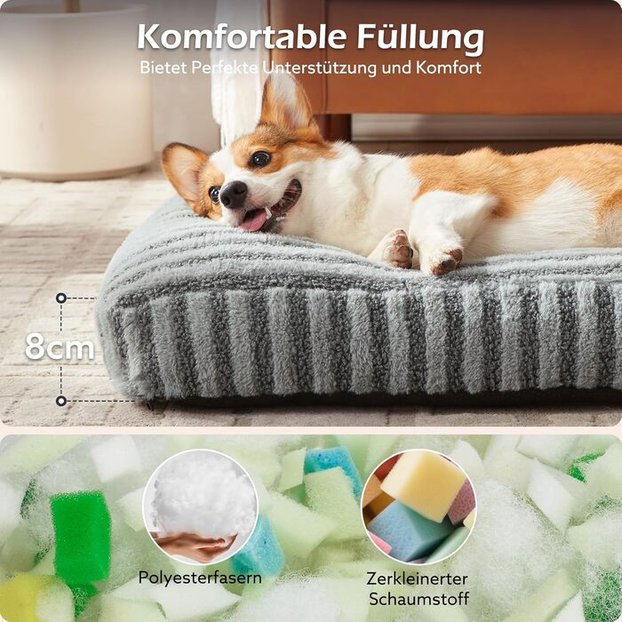 Крісло-ліжко для собак середніх порід, м'яке, знімне, антиковзаюче, 74x53x8 см, сіре