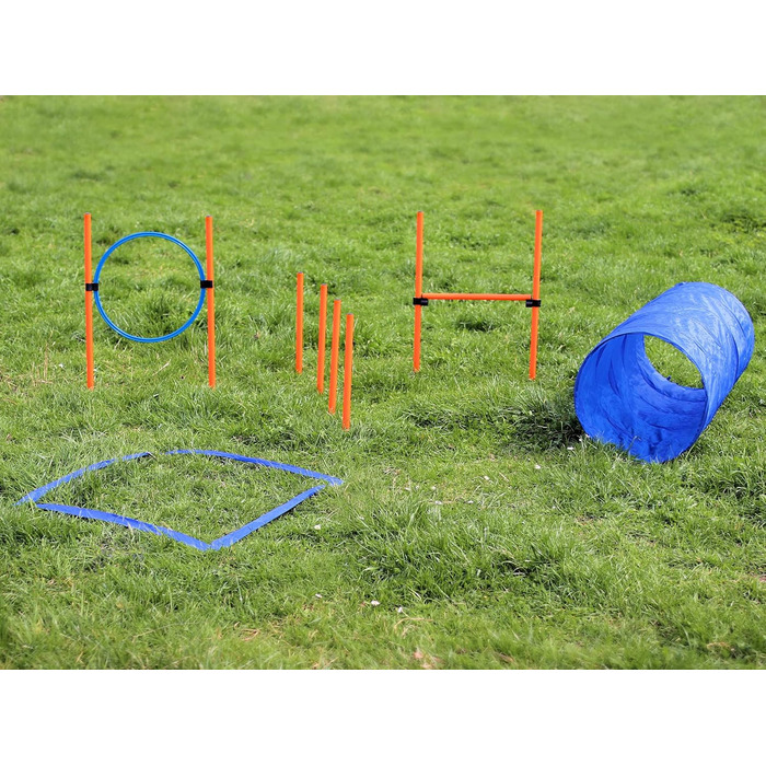 Набір для дресирування собак Agility: тунель, обруч, бар'єри, слалом, стійки