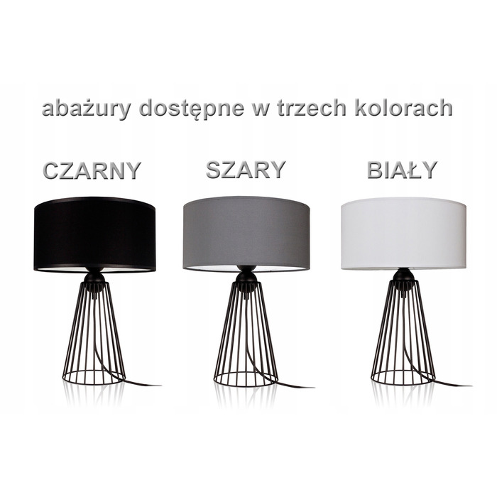 Настільна лампа JasnoCiemno Mona (білий, чорний, сірий), 60 Вт