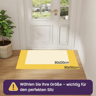 Килимок вхідний DEXI 60x90 см, протиковзкий та абсорбуючий килим для дому, передпокою та тераси, бежевий, можна прати