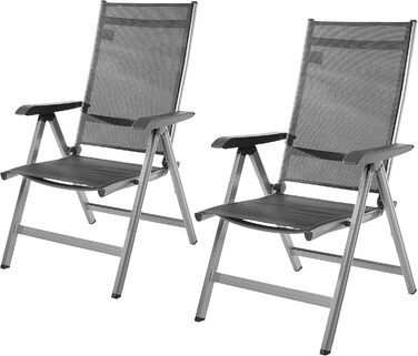 Крісла для тераси Amazon Basics, 5 положень, сірі, подвійний набір, 69x60.5x110 см