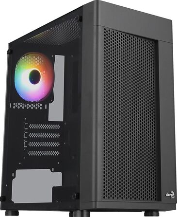 Корпус ПК Aerocool HEXFORM K2 V2 Micro ATX з 3 RGB вентиляторами, сітчаста передня панель, чорний колір