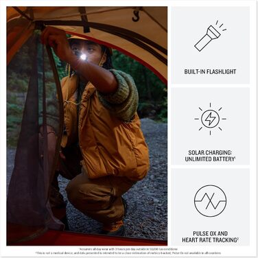 Годинник Garmin Instinct 3 Solar, 50 мм - сонячна зарядка, один розмір