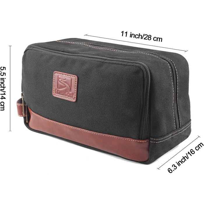 Чоловіча та жіноча дорожня косметичка/туалетна сумка з канвасу, велика (28x16x14 см)