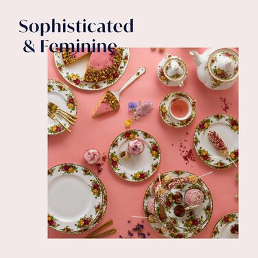 Чайник Royal Albert Old Country Roses 1,2 л, білий з кольоровим квітковим принтом (набір з чашкою та блюдцем)