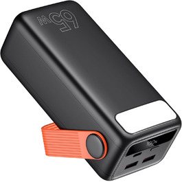 Power Bank 60000mAh 65W з 3 виходами USB-C, чорний: для ноутбуків, смартфонів, планшетів