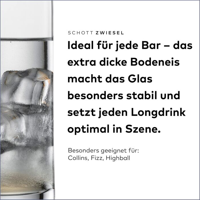 SCHOTT ZWIESEL Longdrink Glasses Convention (Set of 6), straight-lined glasses for long drinks, dishwasher-safe Tritan crystal glasses, Made in Germany (Article No. 175495)