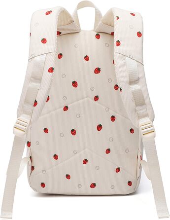 Шкільний рюкзак для дівчаток: легкий, для підлітків, з відділенням для ноутбука (Клубничка)