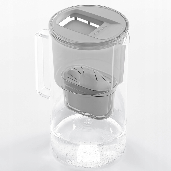 Скляний фільтр-кувшин Wessper D2 BOROSILICATE 3л, сірий + 3 фільтри