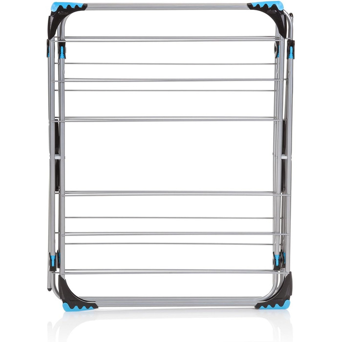 Сушарка для білизни Minky Trio Concertina Plus, 21 м сушильної площі, хром, блакитно-срібляста, для одного ліжка, 3 рівні