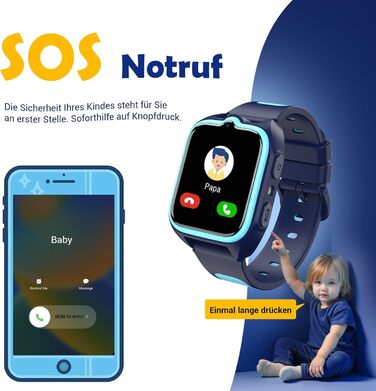 Дитячий смарт-годинник Blackview Kinder 4G: GPS, SIM-карта, відеодзвінки, SOS, дзвінки, чат, SMS, шкільний режим, лічильник кроків, блакитний