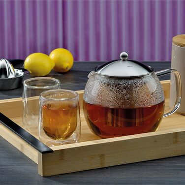 Kela 16922 Glass Teapot with Stainless Steel Infuser (1.5 L, Cylon)