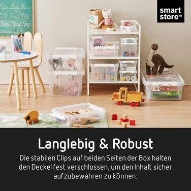 SmartStore - 10x Storage Box with Lid Classic 2L (21x17x11cm) | Stackable Box with Lid | Food-Safe Plastic Box | Plastic Box with Lid & Reinforced Corners | 10-Year Warranty (1.5L)