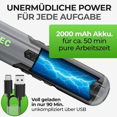 Електрична дриль-шуруповерт акумуляторна | 3.7V | 2000mAh | з функцією швидкої заміни біт | комплект з 16 біт та USB-C кабелем