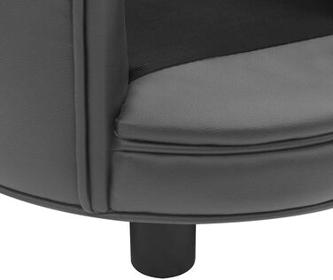 Диванчик для собак VidaXL, 48x48x32 см, плюш, штучна шкіра, сірий колір