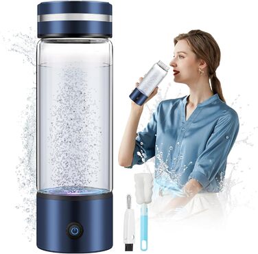 Воднева пляшка IUHFSIFS 2-в-1, 450 мл, срібляста, SPE PEM технологія, SGS сертифікат, подвійна концентрація водню, очищення води за 3 хвилини