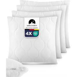 Подушки Gentle North 50x50 см, 4 шт — декоративні подушки для ліжка та дивана, з наволочкою на блискавці, для наповнення, білі, Ökotex, пральні до 60°C