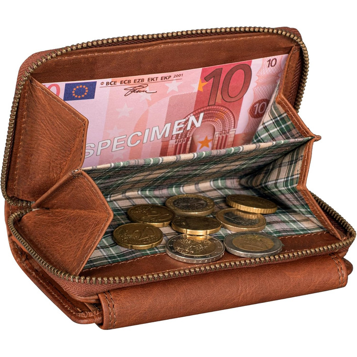 Benthill Women's Wallet Large Genuine Leather - Wallet with RFID Protection - Wallet with Many Card Slots - Women's Purse including Gift Box, Color: Brown