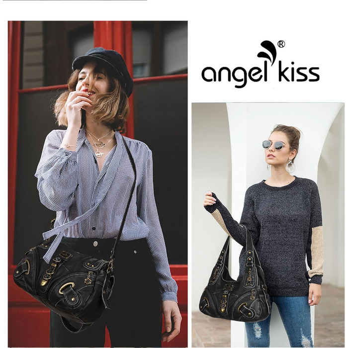 Сумка жіноча Angelkiss Hobo через плече, велика, чорна (801) для повсякденного використання