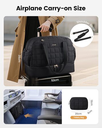 Сумка-мішок LOVEVOOK Weekender 35L: водонепроникна спортивна сумка для подорожей, туризму, йоги (чорний)