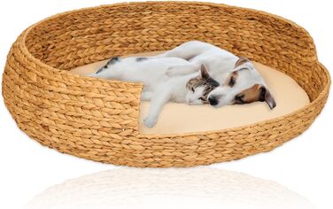 Dog bed, cat bed, Opal water hyacinth, natural, size 5 (Ø 83 cm)