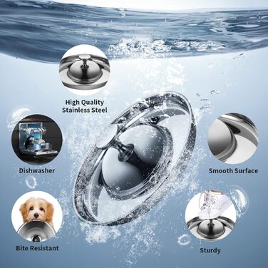 Набір мисок для цуценят та собак, 2 шт. з нержавіючої сталі, повільне годування, для маленьких собак, котів та тварин