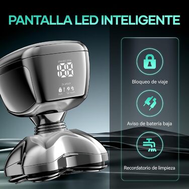 Електричний чоловічий бритва Kensen 3-в-1, IPX6, водонепроникний, для гоління голови з 5D-головками, тример для волосся та носа, для мокрого та сухого гоління, зарядка USB-C