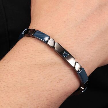 Чоловічий браслет Maserati JEWELS з нержавіючої сталі, кераміки, сіро-блакитної PVD обробки - JM221ATZ01