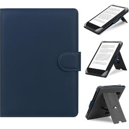 Чохол для Kindle, Kobo, Pocketbook, Tolino, Sony eReader (6.8'') з підставкою, шкіра, блакитний