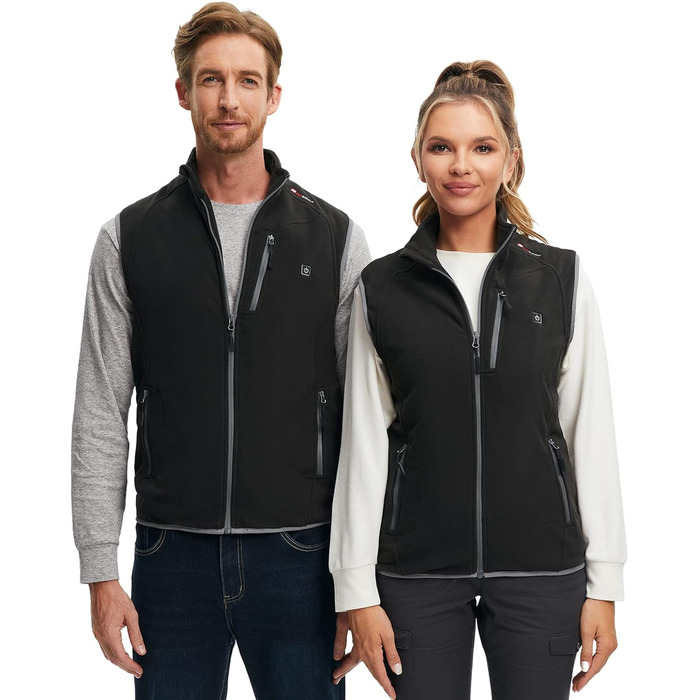 PROSmart Тепла жилетка з флісу, USB акумулятор, унісекс, чорний (M)