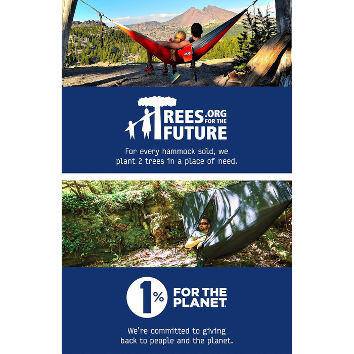 Гамак для кемпінгу ENO DoubleNest, 1-2 особи, спеціальне кольорове рішення ATC Violett / Blaugrün