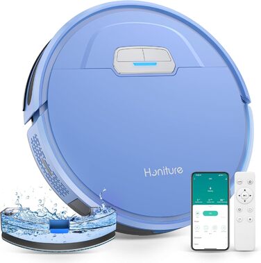 Робот-пилосос HONITURE G20 з функцією миття, 4000Pa, 3-в-1, для тварин, килимів, твердих підлог, з пультом ДУ, білий (блакитний, сірий)