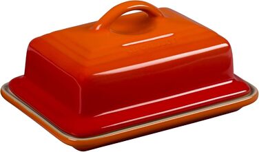 Le Creuset Stoneware Butter Dish, 900 g, 17 x 12.5 x 9 cm, Flame