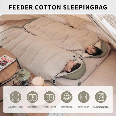 Спальний мішок Naturehike для дорослих: легкий, теплий, бавовняний, для кемпінгу та туризму (зелений, B300)