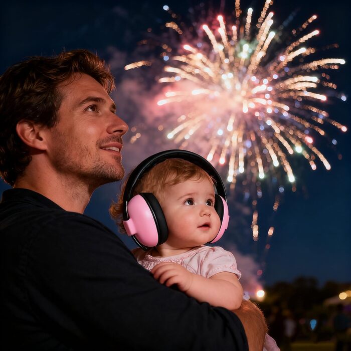 Дитячі навушники-захисники вух 0-2 роки - захист від шуму для літака, сну та повсякденного життя | Регульовані, м'які та легкі для новонароджених та малюків, рожеві