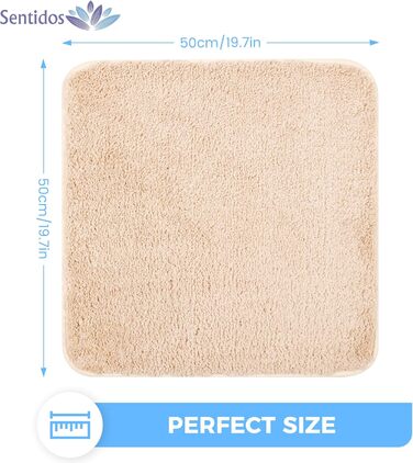 Килимок для ванної Sentidos Vorleger Beige 50x50 см: м'який, водопоглинаючий, з антиковзаючою поверхнею