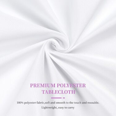 6-Pack White Rectangular Polyester Tablecloth 60 x 102 Inches Polyester Fabric Tablecovers, for Indoor and Outdoor 6 Ft Rectangular Tables, Wedding, Birthday, Party, Table Decoration (152X260cm)