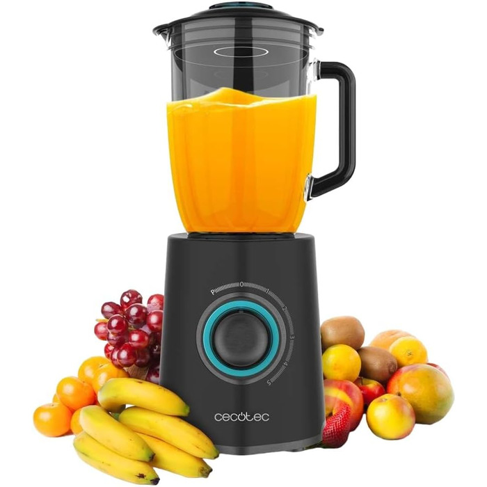 Cecotec Power Black Titanium Stand Mixer 1300Max - 1300W, 2 Speeds, Titanium Blades, 1.5L, Pulse Function, Ice Crusher