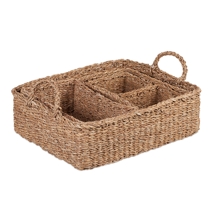 Relaxdays Seagrass Storage Basket Set of 5