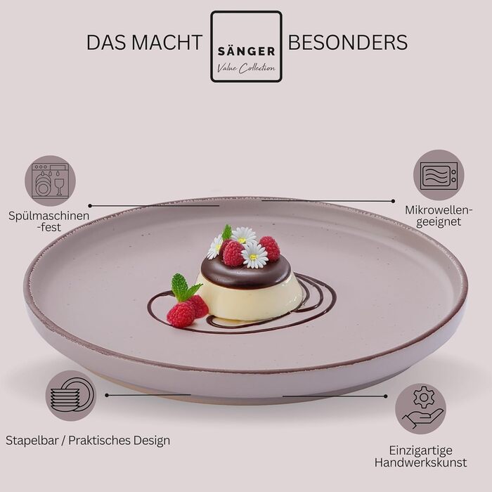 Набір керамічних мисок Sänger VALUE COLLECTION (4 шт.), 700 мл, фіолетові, для мюслі та десертів, миючі в посудомийній машині, мікрохвильовка, стійкі до подряпин