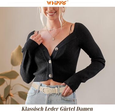 Ремінь шкіряний WHIPPY унісекс, срібна пряжка, бежевий (D-beige), розмір M (76-90 см, довжина 110 см)