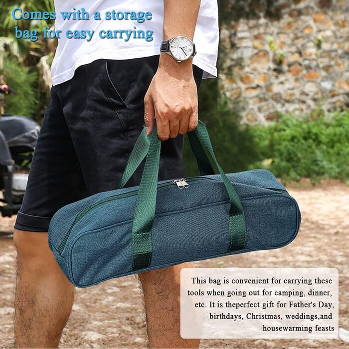 Набір аксесуарів для гриля Kyraton Gold Grill 9 шт. з титановою золотою обробкою, нержавіюча сталь з бакелітовими ручками, стійкий до високих температур, ідеальний для барбекю, тепаньякі та кемпінгу