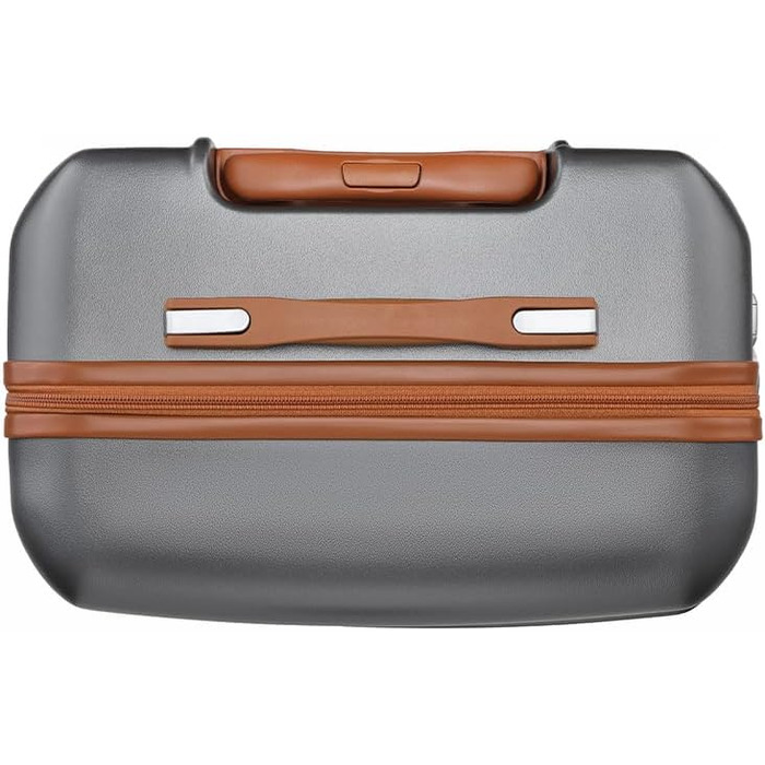 Чемодан British Traveller з ABS+PC корпусом, 54x36.5x21.5 см, білий (сірий, L)