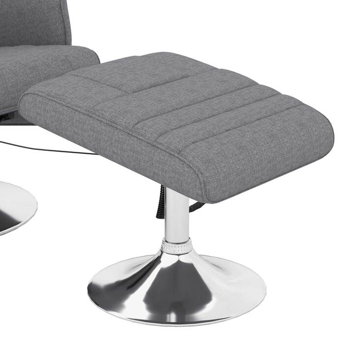 HOMCOM Electric Recliner TV Chair with Footrest, Reclining Function, Vibration Massage, Remote Control, Linen-Look Dark Grey